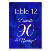 Elegant Royal Blue 90 und Nonstop Birthday Party Tischnummer (Rückseite)
