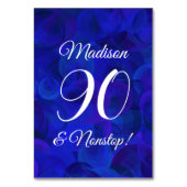 Elegant Royal Blue 90 und Nonstop Birthday Party Tischnummer (Rückseite)