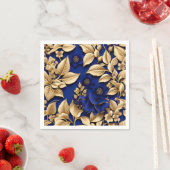 Elegant Royal Blue and Gold Floral Serviette (Beispiel)