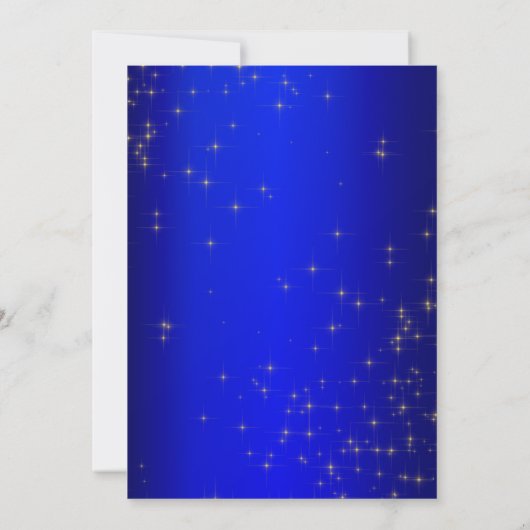 Elegant Royal Blue and Gold Themed Quinceanera Einladung (Rückseite)