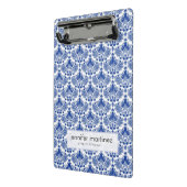 Elegant Royal Blue and White Damasks Mini Klemmbrett (Gewinkelt2)