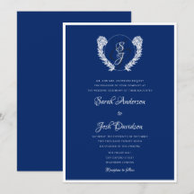 Elegant Royal Blue and White Monogram