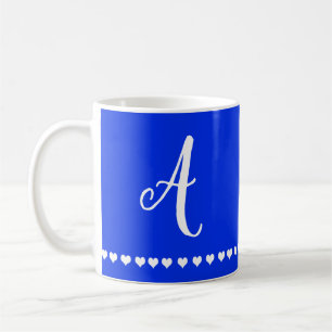 Elegant Royal Blue and White Monogram Initial Kaffeetasse