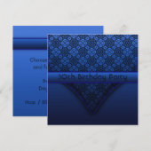 Elegant Royal Blue Birthday Party Einladungen (Vorne/Hinten)