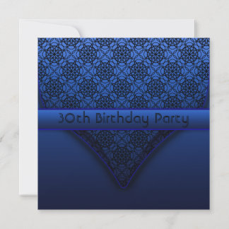Elegant Royal Blue Birthday Party Einladungen