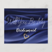 Elegant Royal Blue Bridesmaid Vorschlag Card (Rückseite)