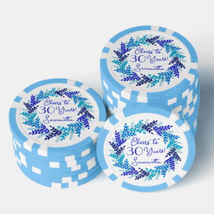 Elegant Royal Blue Cheers bis 30 Jahre Geburtstag Pokerchips