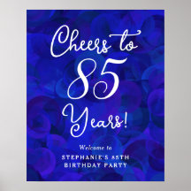 Elegant Royal Blue Cheers zu 85 Jahren Geburtstag