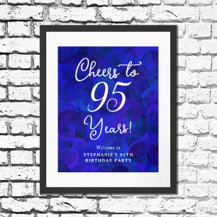 Elegant Royal Blue Cheers zu 95 Jahren Geburtstag Poster