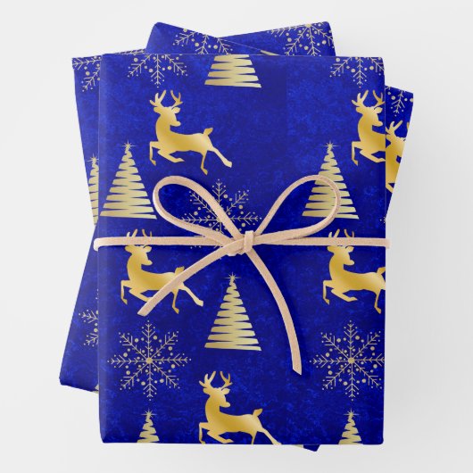 Elegant Royal Blue Christmas Geschenkpapier Set (Beispiel)