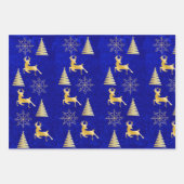 Elegant Royal Blue Christmas Wrapping Geschenkpapier Set (Vorderseite)