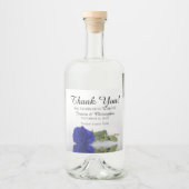 Elegant Royal Blue Cobalt Rose Wedding Vielen Dank Alkoholflaschenetikett (Vorderseite)