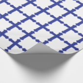 Elegant Royal Blue Cross Geschenkpapier (Ecke)