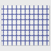Elegant Royal Blue Cross Geschenkpapier (Flach)