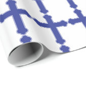 Elegant Royal Blue Cross Geschenkpapier (Rolleneckpunkt)