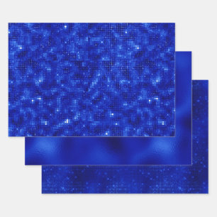 Elegant Royal Blue Foil Hanukkah Geschenkpapier Set