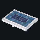 Elegant Royal Blue Gold Abstrakt Geometric Visitenkarten Dose<br><div class="desc">Eleganter und beruflicher Visitenkartenkoffer in Blau und Gold.</div>