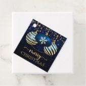 Elegant Royal Blue & Gold Baubles Frohe Weihnachte Geschenkanhänger (Beispiel)