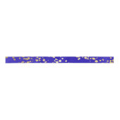 Elegant Royal Blue Gold Glitzer Ribbon Satinband (Vorderseite)