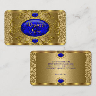 Elegant Royal Blue Gold Visitenkarte