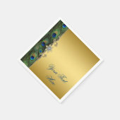 Elegant Royal Blue Green und Gold Peacock Serviette (Ecke)