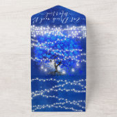 Elegant Royal Blue Heart Leaf Tree Wedding All in One Einladung (Außenbereich)