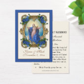 Elegant Royal Blue Jungfrau Mary Wedding Holy Card (Schreibtisch)