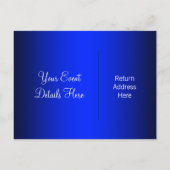 Elegant Royal Blue Masquerade Save the Date Ankündigungspostkarte (Rückseite)