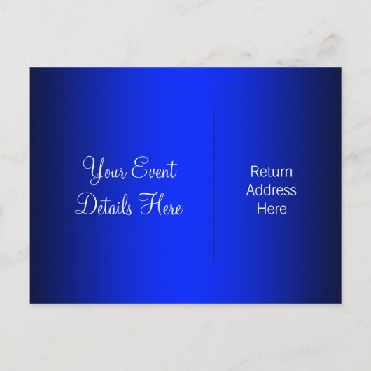 Elegant Royal Blue Masquerade Save the Date Ankündigungspostkarte (Rückseite)