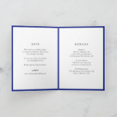 Elegant Royal Blue Monogram Modern Wedding Einladung (Innenseite)