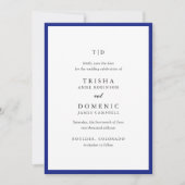 Elegant Royal Blue Monogram Modern Wedding Save The Date (Vorderseite)