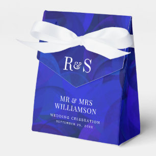 Elegant Royal Blue Monogram Wedding Geschenkschachtel