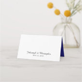 Elegant Royal Blue oder Cobalt Rose Hochzeit Write Platzkarte (Rückseite)