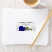 Elegant Royal Blue oder Cobalt Rose Wedding Addres Adressaufkleber (Insitu)