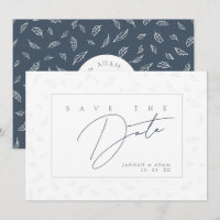 Elegant Royal Blue Opulence Leaves Photo Wedding
