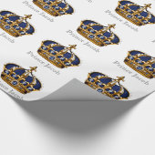 Elegant Royal Blue Prince Baby Shower Wrap Geschenkpapier (Ecke)