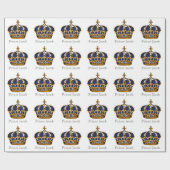 Elegant Royal Blue Prince Baby Shower Wrap Geschenkpapier (Flach)
