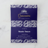 Elegant Royal Blue Princess Quinceanera Einladung (Innenseite)