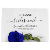 Elegant Royal Blue Rose Posh Bridesmaid Wedding Große Geschenktüte (Rückseite)