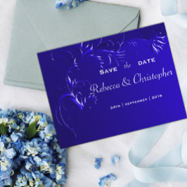 Elegant Royal Blue Save the Date Ankündigungspostkarte