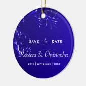 Elegant Royal Blue Save the Date Keramik Ornament (Links)