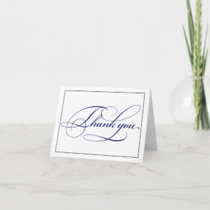 Elegant Royal Blue Script Dankeschön Note Card Dankeskarte