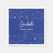 Elegant Royal Blue Script Math Graduate Party Serviette (Vorderseite)