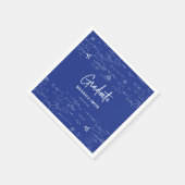 Elegant Royal Blue Script Math Graduate Party Serviette (Ecke)