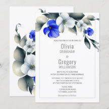 Elegant Royal Blue und White Floral