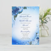 Elegant Royal Blue Watercolor Einladung (Stehend Vorderseite)