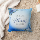 Elegant Royal Blue Watercolor Kissen (Decke)