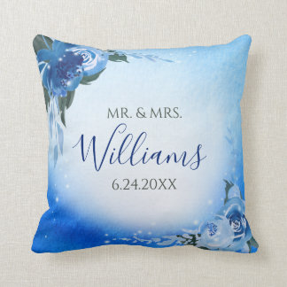 Elegant Royal Blue Watercolor Kissen