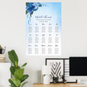 Elegant Royal Blue Watercolor Poster (Heimbüro)