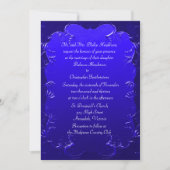 Elegant Royal Blue Wedding Einladung (Vorderseite)